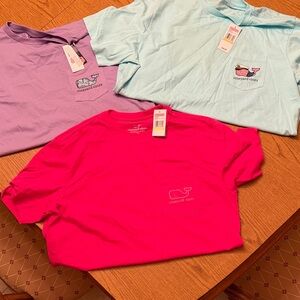 Vineyard Vines men’s ' Tees - Bright Pink, Light Blue, and Lavender